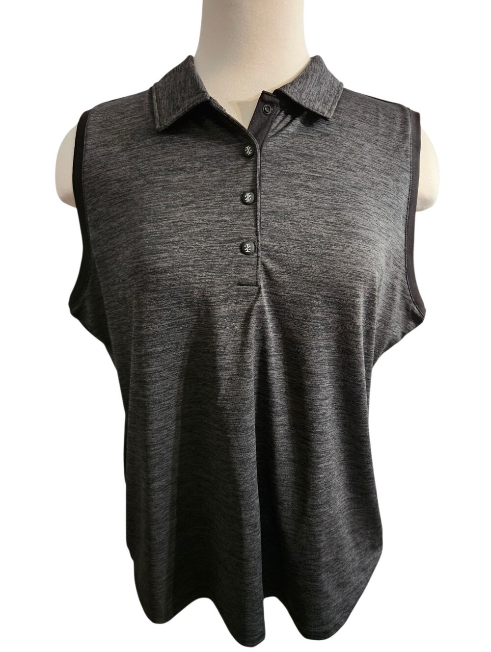 Izod Golf Sleeveless Polo Top - Charcoal Gray, XL